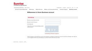 
                            5. Willkommen in Ihrem Business account - sbp.sunrise.ch