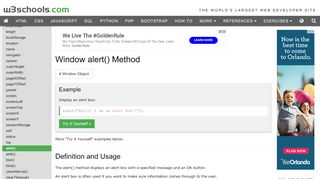 
                            2. Window alert() Method - w3schools.com