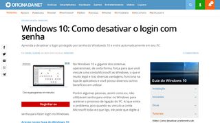 
                            3. Windows 10: Como desativar o login com senha - Oficina da Net