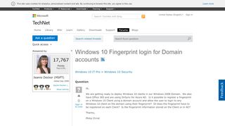 
                            1. Windows 10 Fingerprint login for Domain accounts