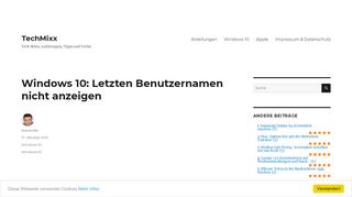 
                            5. Windows 10: Letzten Benutzernamen nicht …