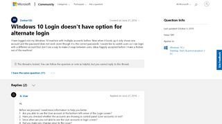 
                            6. WIndows 10 Login doesn't have option for alternate login ...