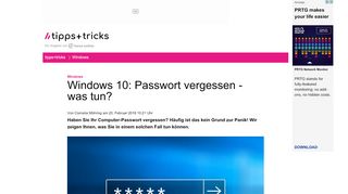 
                            9. Windows 10: Passwort vergessen - was tun? - heise.de