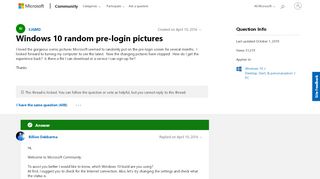 
                            1. Windows 10 random pre-login pictures - Microsoft Community