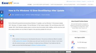 
                            8. Windows 10 Slow Boot/Startup After Update - EaseUS