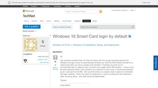 
                            8. Windows 10 Smart Card login by default