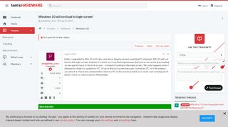 
                            9. Windows 10 will not load to login screen! | Tom's Hardware ...