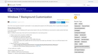 
                            2. Windows 7 Background Customization – The Deployment Guys