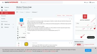 
                            2. Windows 7 freezes at login | Tom's Hardware Forum