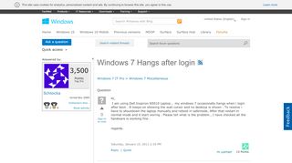 
                            4. Windows 7 Hangs after login - Microsoft