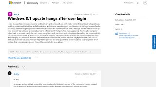 
                            3. Windows 8.1 update hangs after user login - …