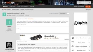 
                            5. Windows hello delay - Windows - Linus Tech Tips