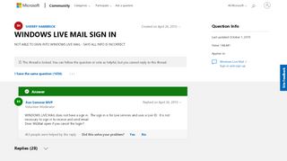 
                            5. WINDOWS LIVE MAIL SIGN IN - Microsoft Community