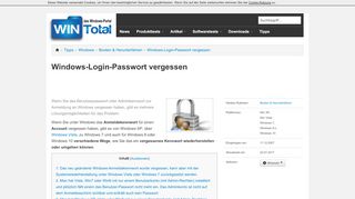 
                            3. Windows-Login-Passwort vergessen - Tipps & Tricks