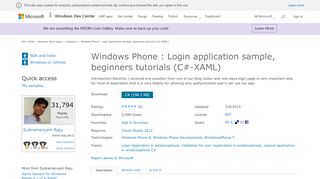 
                            4. Windows Phone : Login application sample, beginners ...
