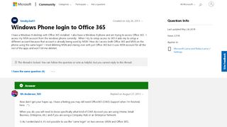 
                            3. Windows Phone login to Office 365 - Microsoft Community