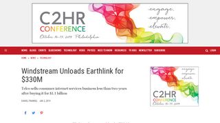 
                            7. Windstream Unloads Earthlink for $330M - Multichannel