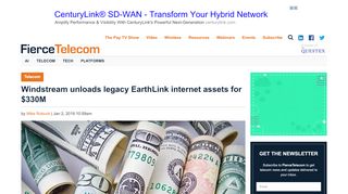 
                            4. Windstream unloads legacy EarthLink internet assets for $330M ...