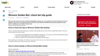 
                            4. Winners Golden Bet: Check Bet Slip Guide in 2019 ▷ Legit.ng