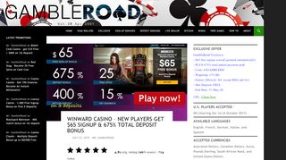 
                            1. Winward Casino - new players get $65 signup & 675% total