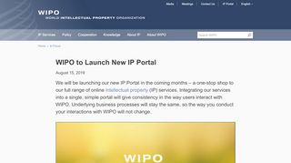 
                            9. WIPO to Launch New IP Portal