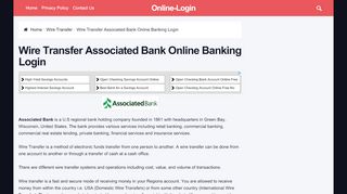 
                            7. Wire Transfer Associated Bank Online Banking Login