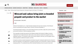 
                            7. Wirecard and cadooz bring joint co-branded prepaid card ...