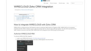 
                            6. WIRECLOUD Zoho CRM Integration - Cloud Telefonanlage …