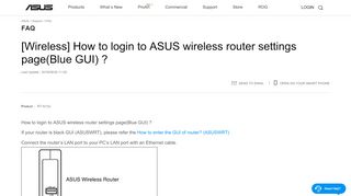 
                            3. [Wireless] How to login to ASUS wireless router …