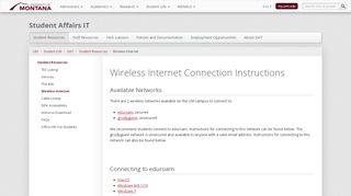 
                            10. Wireless Internet - University of Montana
