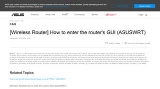 
                            1. [Wireless Router] How to enter the router's GUI ... - asus.com