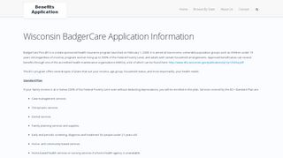 
                            10. Wisconsin BadgerCare Application