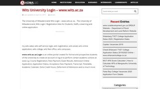 
                            5. Wits University Login - www.wits.ac.za - Admalic …