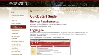 
                            7. WITS: WISE Quick Start Guide - Willamette University