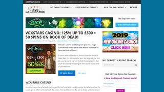 
                            5. Wixstars Casino: 100% Up To £300 + 50 Spins on …