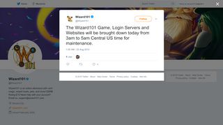 
                            9. Wizard101 on Twitter: "The Wizard101 Game, Login Servers and ...