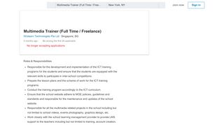 
                            9. Wizlearn Technologies Pte Ltd hiring Multimedia Trainer (Full Time ...