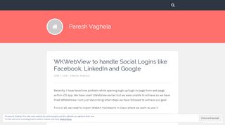 
                            2. WKWebView to handle Social Logins like Facebook, LinkedIn and ...