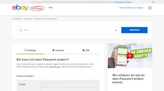 
                            2. Wo kann ich mein Passwort ändern? - eBay Kleinanzeigen