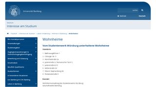 
                            7. Wohnheime - Otto-Friedrich-Universität Bamberg