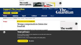 
                            7. Wonga compensation claims rise fourfold | Business | The Guardian