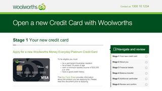 
                            5. Woolworths Credit Card Application