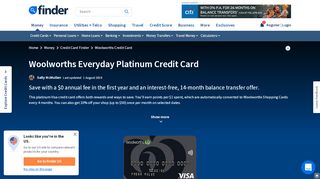 
                            8. Woolworths Everyday Platinum Credit Card Review | Finder