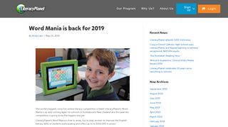 
                            4. Word Mania is back for 2019 | LiteracyPlanet