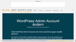 
                            8. WordPress Admin Account ändern | art supplies | …