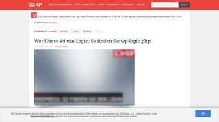 
                            10. WordPress Admin-Login: So finden Sie wp-login.php - CHIP
