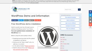 
                            9. WordPress Demo Site » Try WordPress without installing it