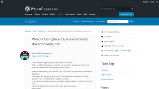 
                            5. WordPress login and password reset doesnot work, nor | WordPress.org