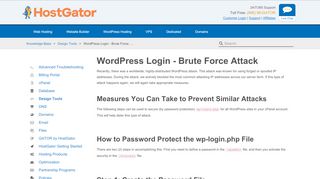 
                            6. WordPress Login - Brute Force Attack | HostGator Support