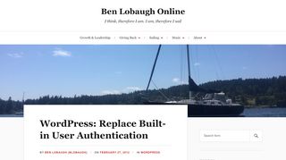 
                            5. WordPress: Replace Built-in User Authentication - Ben Lobaugh Online